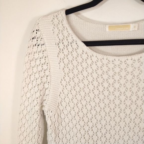 Christina White Crochet Three Quarter Length Shirt - Picture 2 of 7